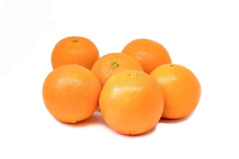 Six Oranges On The White Background Stock Image Image Of Citrus