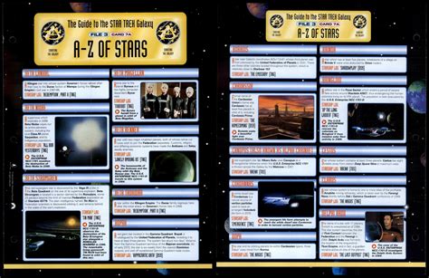 A Z Of Stars Card 7a Charting The Galaxy Star Trek Fact File Page