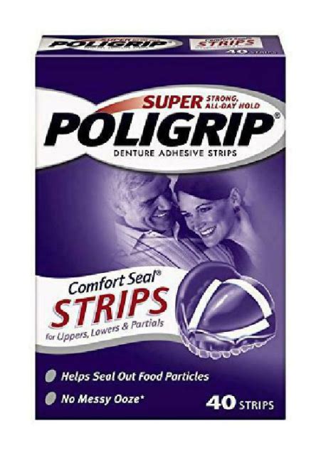 super poligrip comfort seal denture adhesive strips 40 count pack of 4 ebay