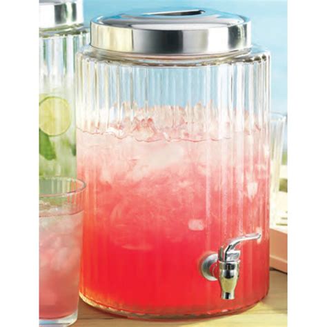 glass round beverage containers dispenser with spout kitchen and dining food