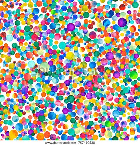 Watercolor Confetti Seamless Pattern Hand Painted Stock Illustration