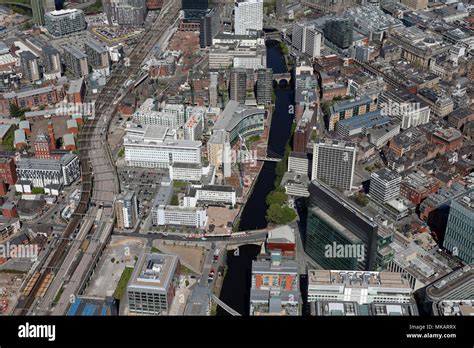 Aerial View Of Manchester City Centre Stock Photo Alamy