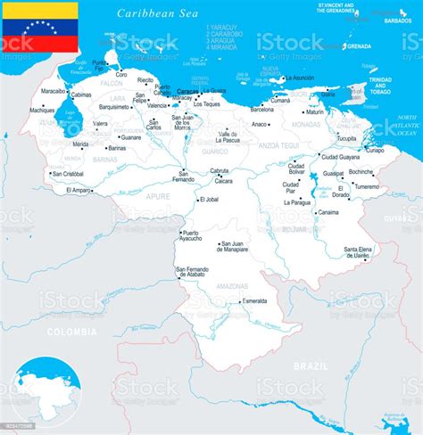 Venezuela Map Detailed Vector Illustration Stock Illustration