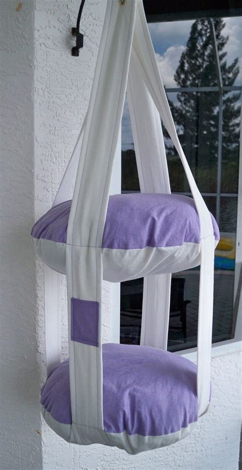 Purple And White Double Cat Bed Kitty Cloud Hanging By 7catsheaven
