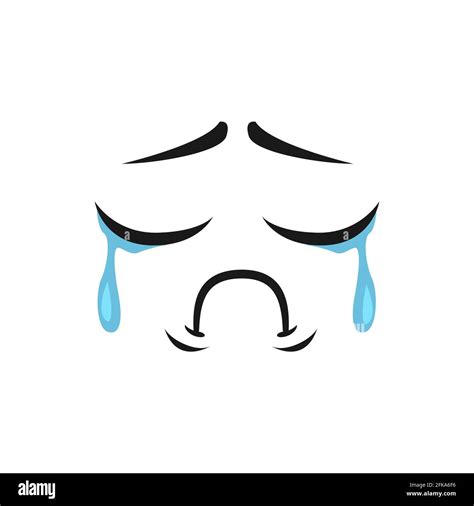 Depressed Sad Unhappy Crying Emoji Isolated Icon Vector Emoticon In