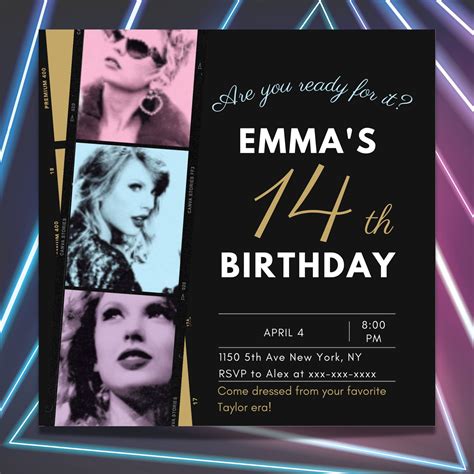 T Swift Party Invitation Ts Birthday Party Printable Invitation