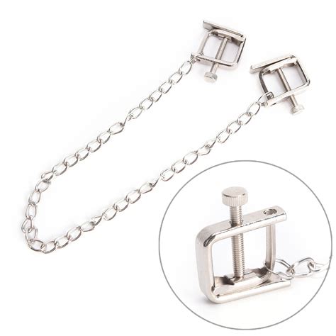 Stainless Steel Chains Metal Female Breast Nipple Clamps With Chain