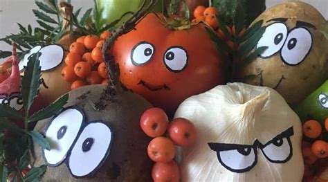 Осенние поделки из овощей и фруктов для начинающих и для детей в садике ...