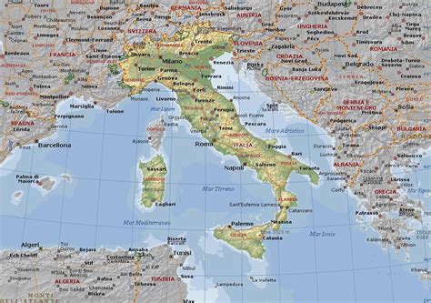 Italia Carta Geografica Mappa Della Italia