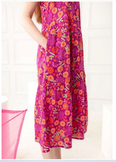 Bnwt Gudrun Sjoden Size L Uk Pink Bouquet Floral Dress In Organic