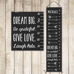 Modern Growth Chart Personalized Canvas Growth Chart Grey Etsy