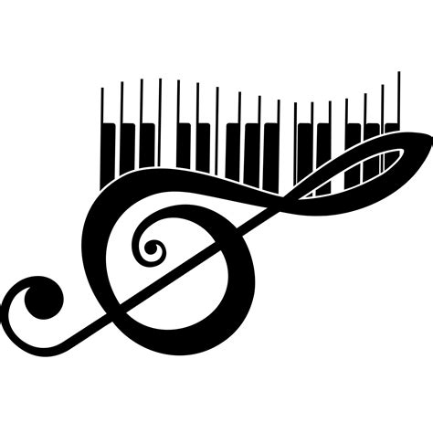 Treble Clef and Piano Keys Musical Wall Sticker - World of Wall Stickers