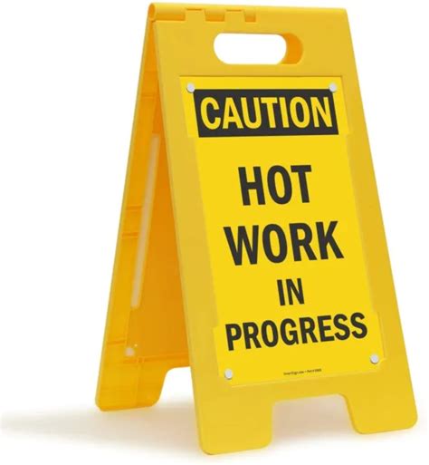 Smartsign Andcaution Hot Work In Progress Folding Floor Sign 25 X 12 £2890 Picclick Uk