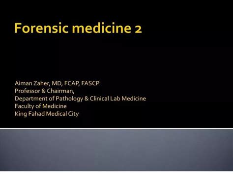 Ppt Forensic Medicine 2 Powerpoint Presentation Free Download Id