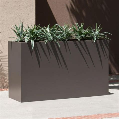 Modern Rectangle Planter 48in.L x 12in.W x 24in.H ... A few coats of neon paint give it a modern edge.