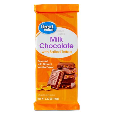Great Value Milk Chocolate With Salted Toffee Bar 352 Oz