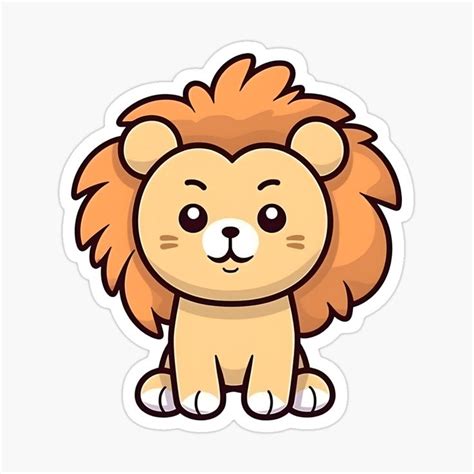 Kawaii Lion Sticker For Sale By Sticky Stash In 2023 Kawaii