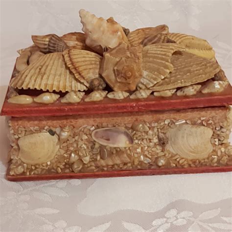 A Vintage Shell Trinket Box Etsy