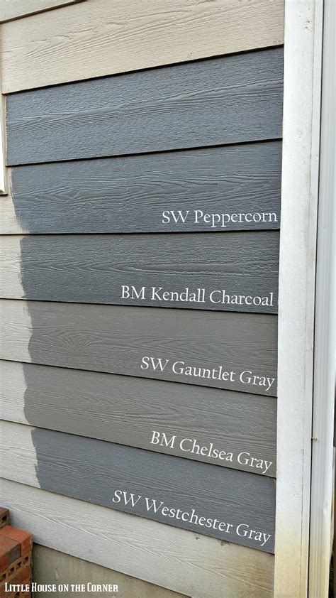 We are planning to paint our kitchen cabinets to either benjamin moore simply white or chantilly lace but can our builders can only get sherwin williams. Little House on the Corner: Home Exterior Painting ...