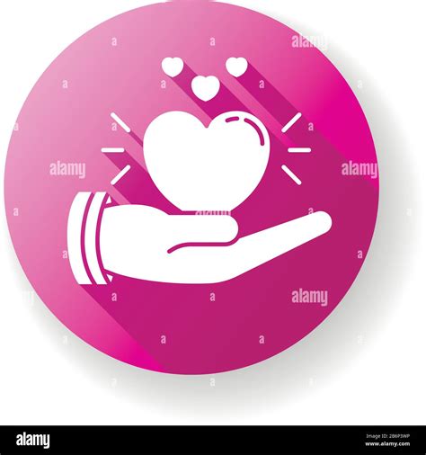 Compassion Pink Flat Design Long Shadow Glyph Icon Emotional Support