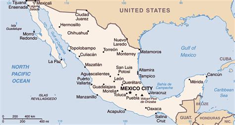 Commander une carte du mexique depuis chez vous. Mexique Carte Villes