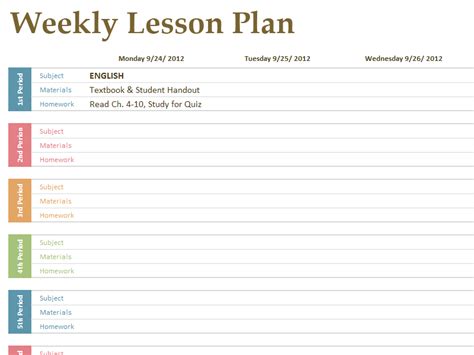 Printable Lesson Plan Template Free To Download