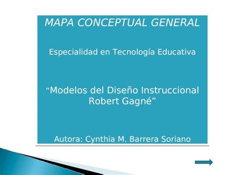 PPT MAPA CONCEPTUAL GENERAL Especialidad en Tecnología Educativa Modelos del Diseño
