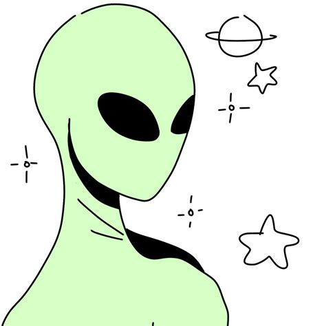 Alien 9 Alien Drawings Space Drawings Easy Drawings Alien Aesthetic Aesthetic Drawings
