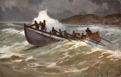 Men Rowing Boat Through Stormy Ocean Waves Wave Boat Row Boat Ocean