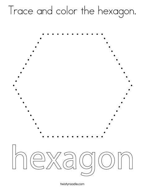 Trace And Color The Hexagon Coloring Page Twisty Noodle