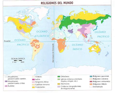 Mapa De Religiones Del Mundo
