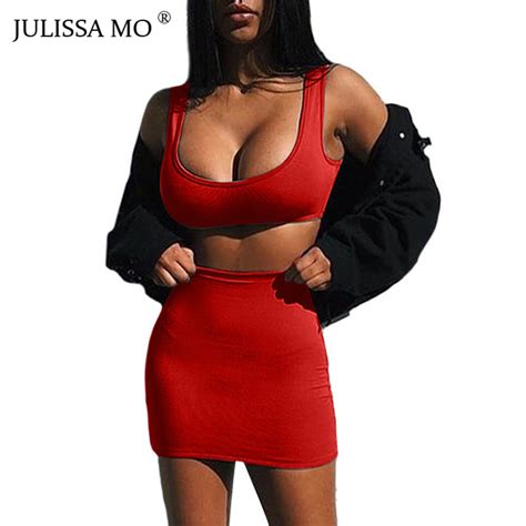 Julissamo Summer Dress Sexy Spaghetti Strap Bodycon Dress Women Elastic Crop Top Backless Two