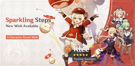 Genshin Impact 16 Update Klee Banner Release Date 4 Star Characters