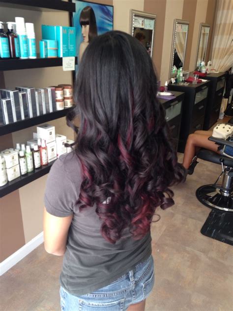 I love that look also! Burgundy peek a boo highlights ! Loveee | Hair streaks ...