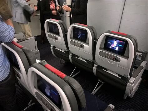 In the first class the seats. American Airlines Boeing 777-300ER match Qantas service to Sydney