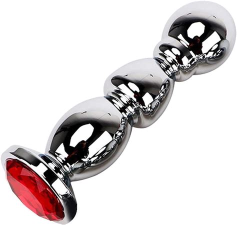 Amazon Com Big Size Heavy Butt Plug Metal Anus Beads Anal Plug With Jewel Erotic Anal Sex Toys