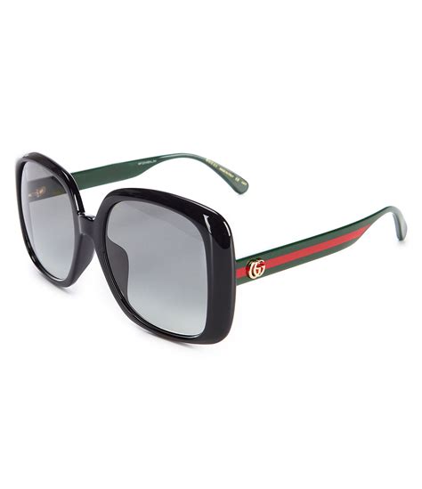 gucci women s black square 56mm sunglasses dillard s
