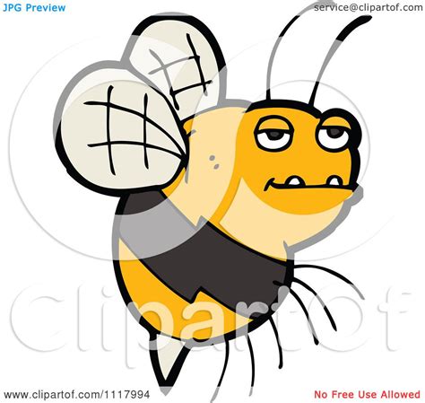 Cartoon Of A Flying Bee 22 Royalty Free Vector Clipart