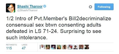 Shashi Tharoor India MP S Bill To Decriminalise Gay Sex Rejected BBC