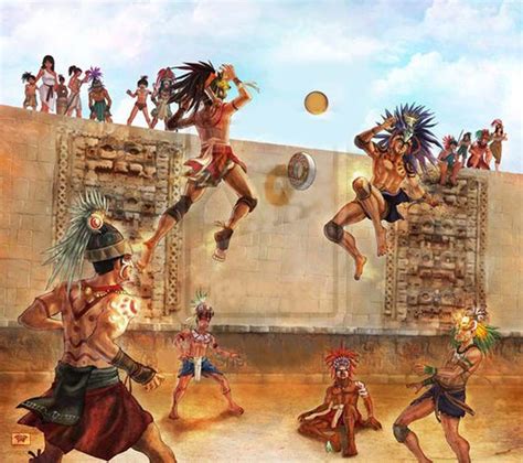 The Ball Game Of Aztecs Mayan Art Maya Art Ancient Mayan