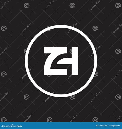 Initial Letter Zh Logo Icon Design Isolated On Black Background