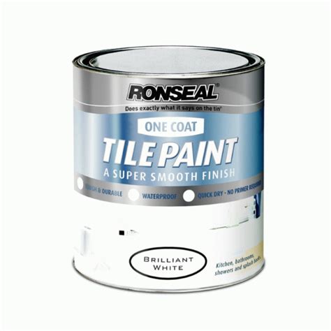 Ronseal One Coat Tile Paint 750ml Brilliant White Hardware Heaven