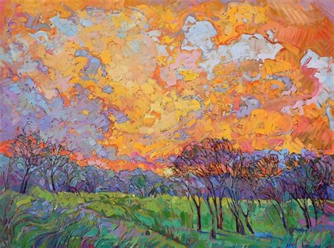 Sunset Burst Original Oil Painting Of Paso Robles With A