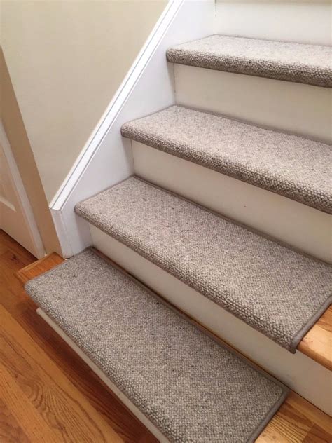 Alfa Stone 100 Wool True Bullnose Padded Carpet Stair Tread Handmade