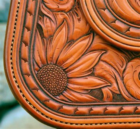 Sunflower patterns for leather carving by jim linnell. Sunflower tooling | Leather tooling patterns, Western ...