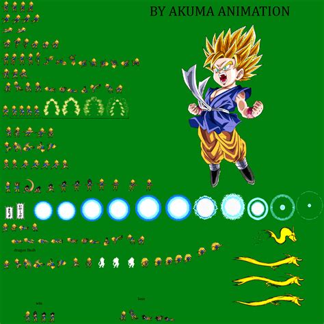 Kid Goku Gt Ssj 2 Jus Sprite Sheet By Akuma Animation098 On Deviantart