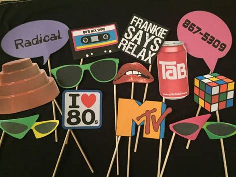 80 s themed photo booth props 80s theme party 80s birthday parties party themes