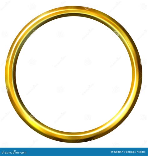 Golden Ring With Shadow Isolated On Transparent Background Vector