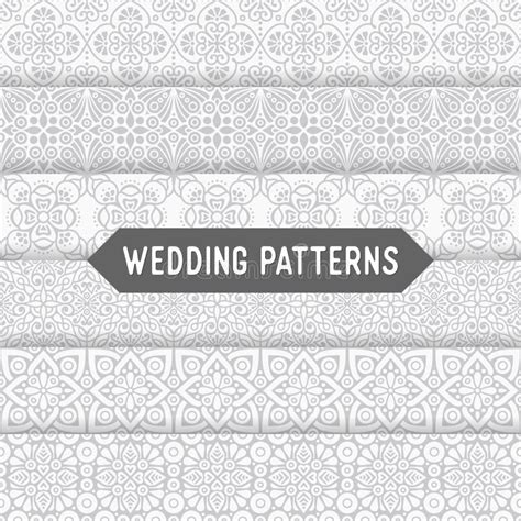 Ethnic Floral Seamless Wedding Patterns Stock Vector Illustration Of