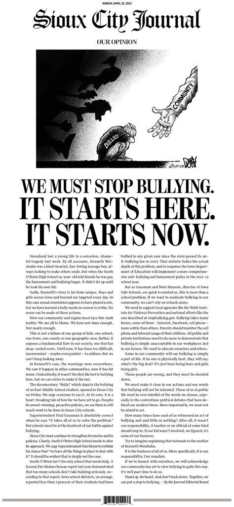 It is factual, meant to present information in a quick, digestible form. Student newspaper at North Carolina puts a full-page editorial on today's page one | Charles Apple